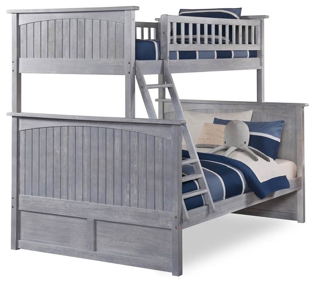 Twin Over Full Bunk Bed Driftwood Gray Finish Transitional Twin Over Full Bunk Bed Driftwood Gray Finish Transitional Beds By Ladder