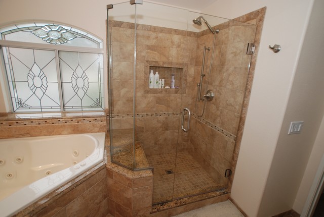 Corner  tub  Shower  Seat Master Bathroom  Reconfiguration 