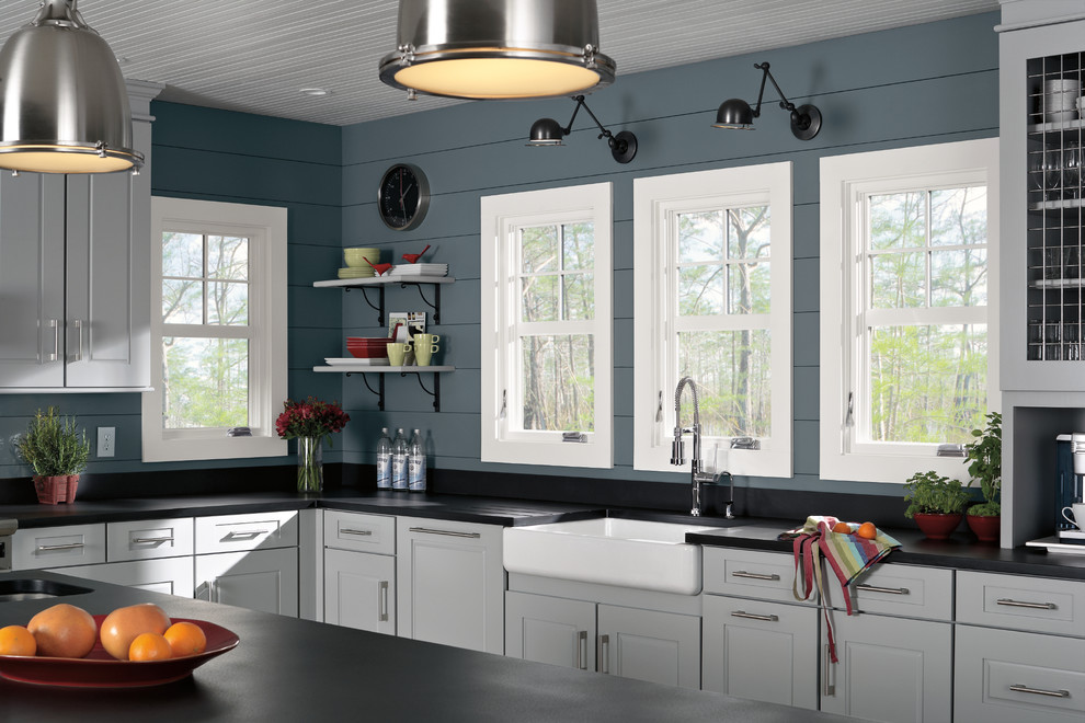 Mountain style kitchen photo in Boston