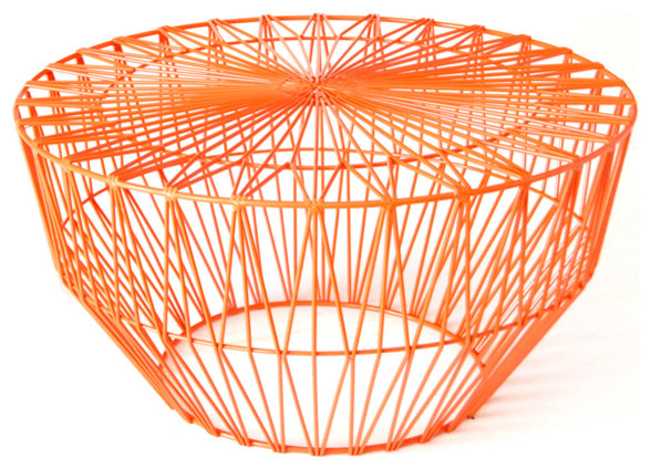 Drum Table/Ottoman, Orange
