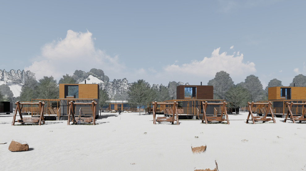 База отдыха из морских контейнеров на мысе Лазарева