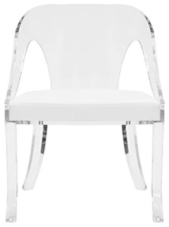 Worlds Away, Jolie Cushion Chair, White