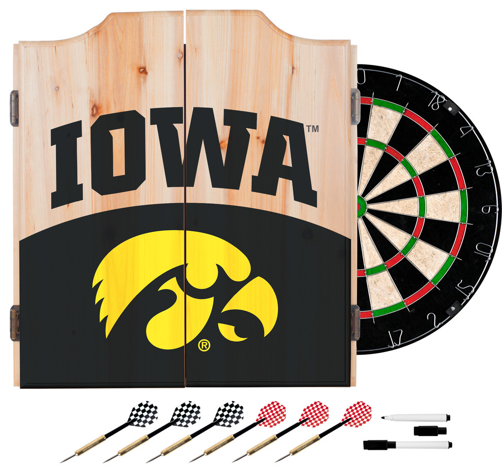 University of Iowa Dart Set With Darts and Board Contemporary Darts And Dartboards