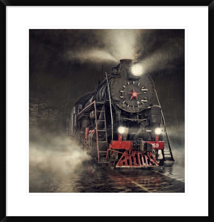 "Beyond Express" Framed Digital Print by Dmitry Laudin, 28x30"