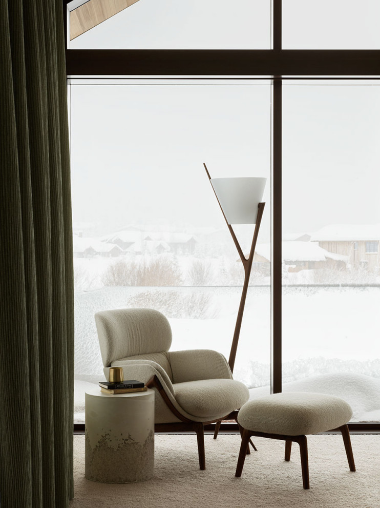 Example of a mountain style master bedroom design