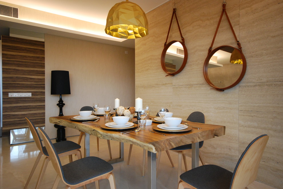 Photo of a scandinavian dining room in Singapore.