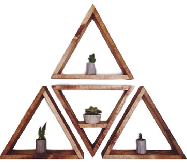 Triangle Shelf Set - Contemporary - Display And Wall 