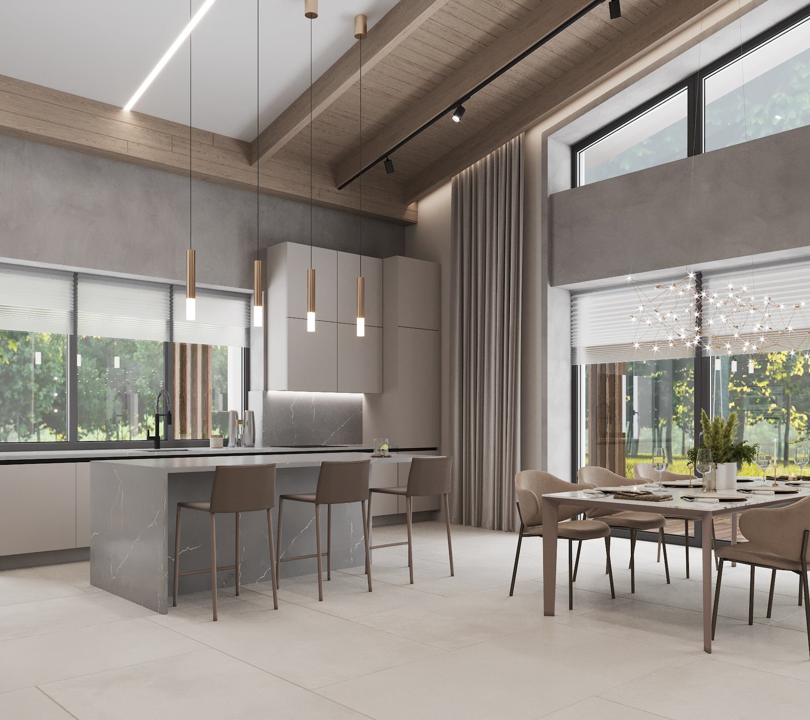 Загородный интерьер -гостиная, холл