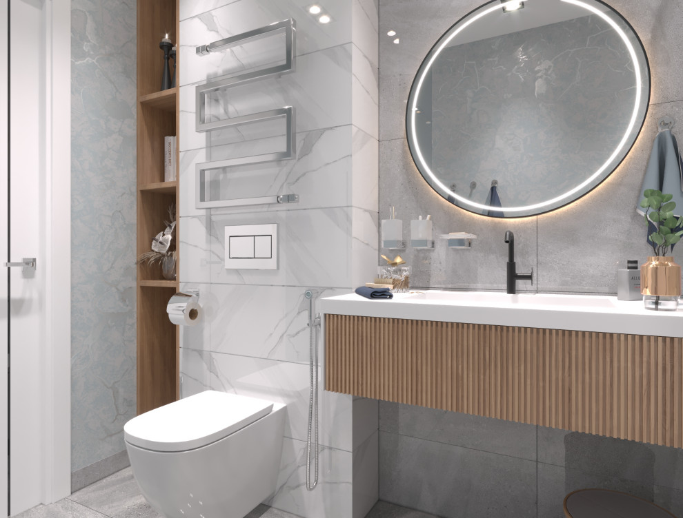 Дизайн-проект интерьера двухкомнатной квартиры в стиле Контемпорари.