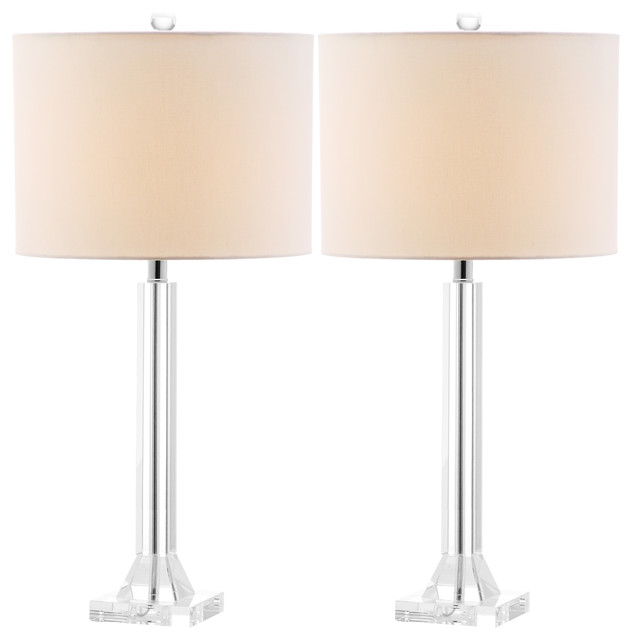 Safavieh Tyrone Crystal Column Lamps, 27"H, Set of 2 Contemporary