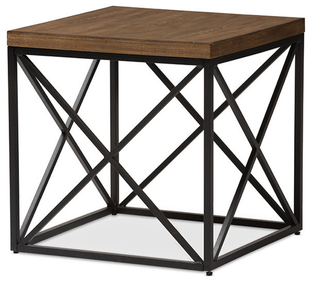 Holden Vintage Antique Bronze End Table Industrial Side Tables And