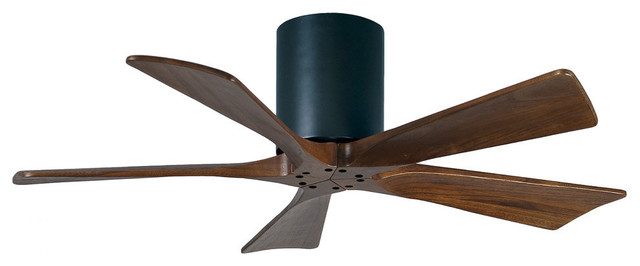 Irene H 5 Blade Paddle Ceiling Fan With Walnut Tone Blades 42 Brushed Nickel