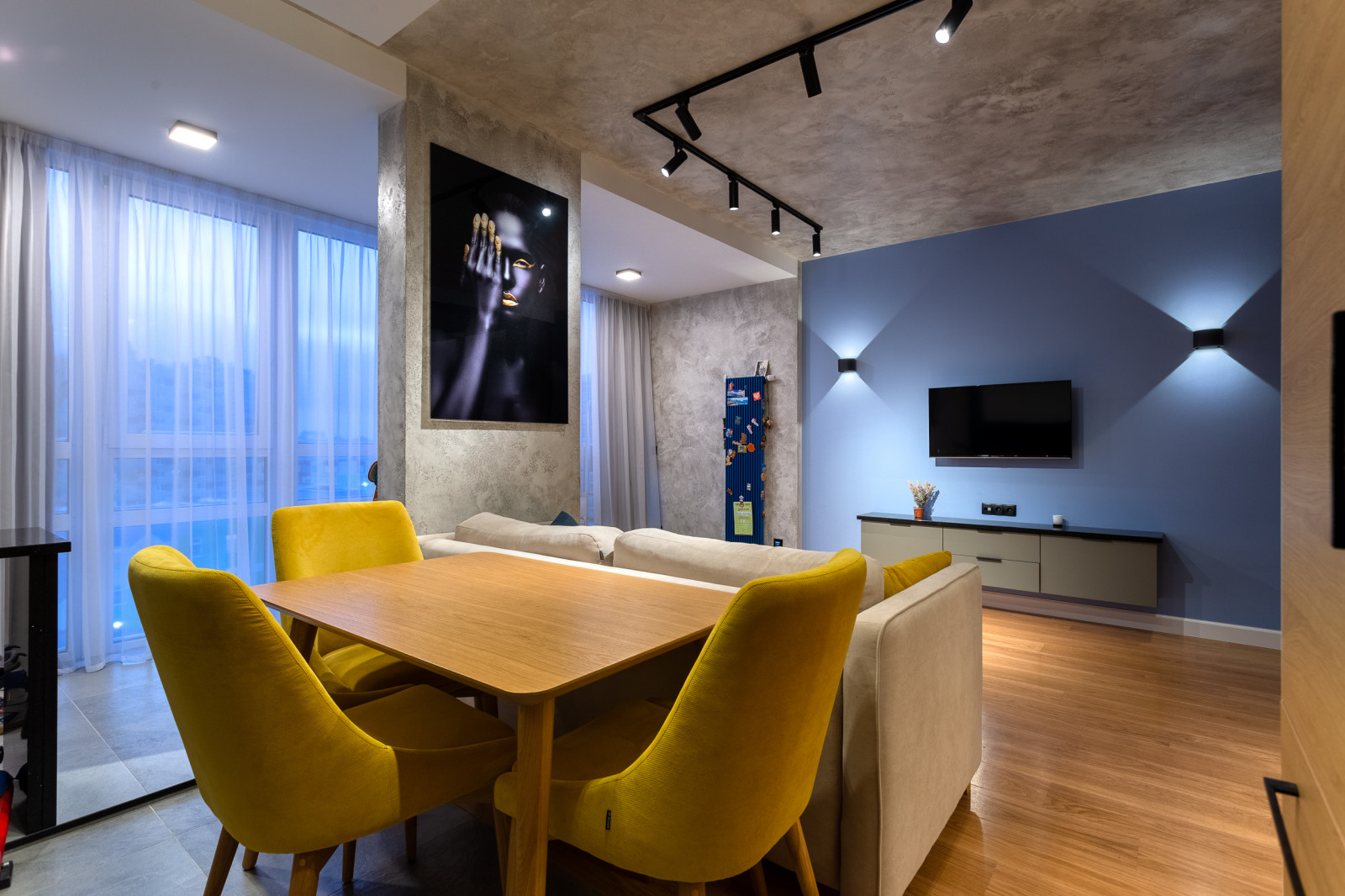 Проект Однокомнатной Квартиры в современном стиле  45кв.м.