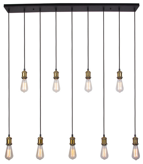 E26/E27 Real Simple 9 Light Edison Bulb Multi Light Kitchen Island Pendant