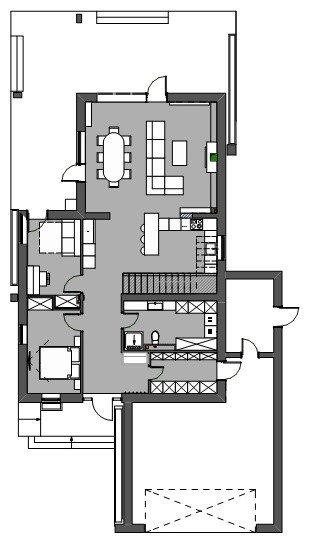Интьерьер совмещенной кухни-гостиной в стиле Loft