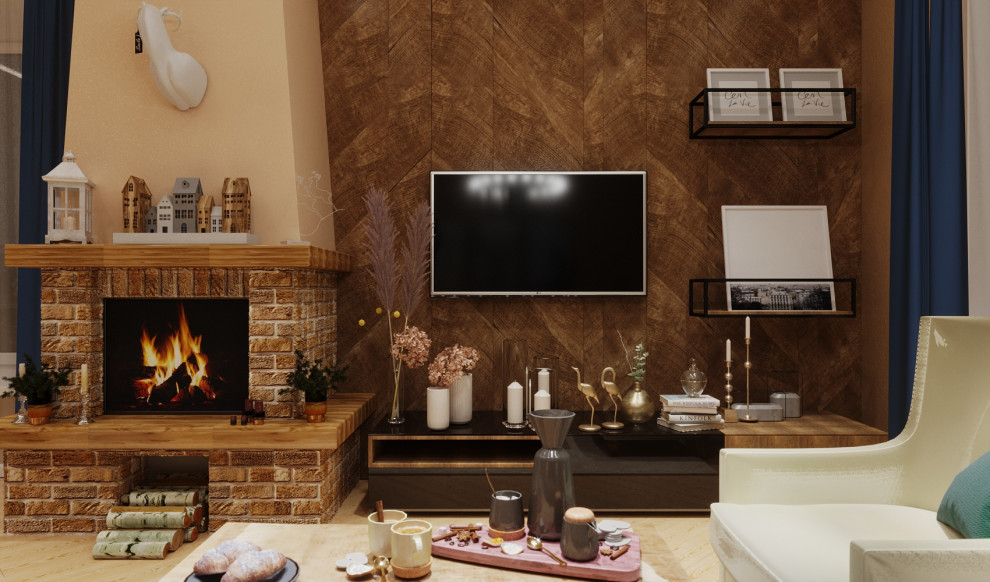 Гостиная в стиле шале