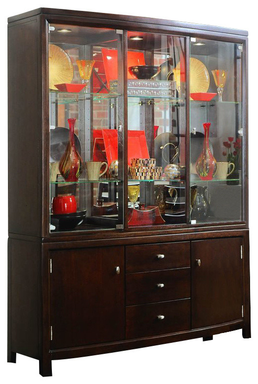 American Drew Tribecca China Cabinet in Root Beer Finish