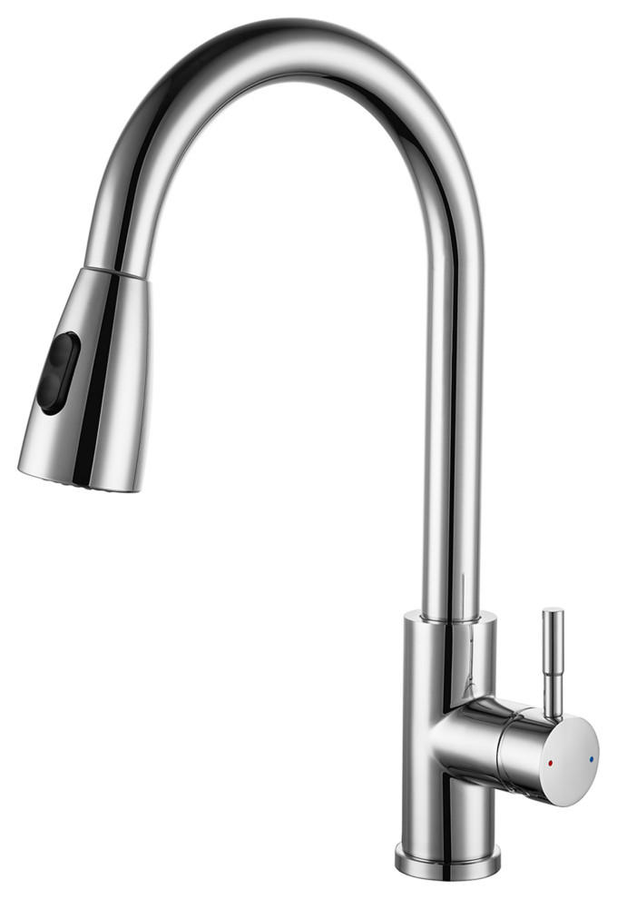 Double Function Single Handle Pull Down Kitchen Faucet Contemporary