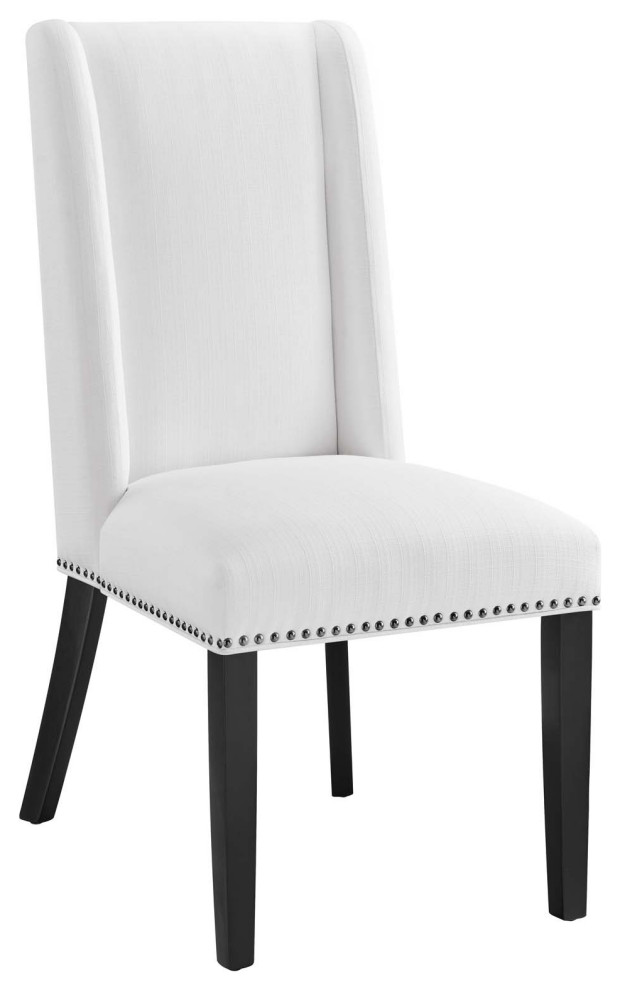 Baron Fabric Dining Chair, White Modern Dining Chairs by First of