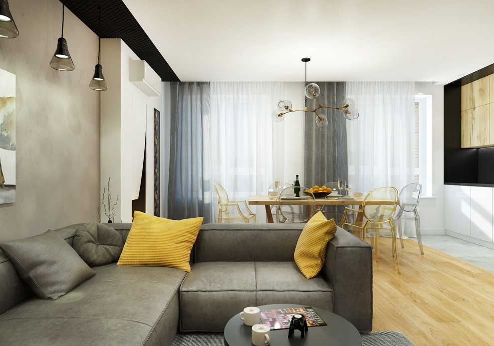 Кухня-Гостиная с камином