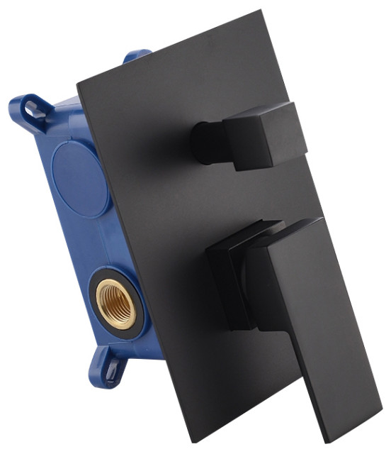 Modern Single Handle & Diverter Knob 2Function Shower Valve in Matte