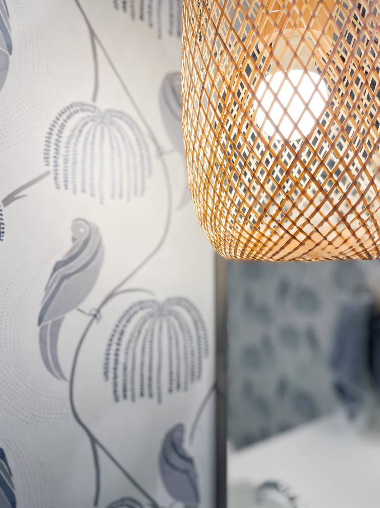 Blue Bird Bathroom | Greenwood Village, CO | Boho Modern