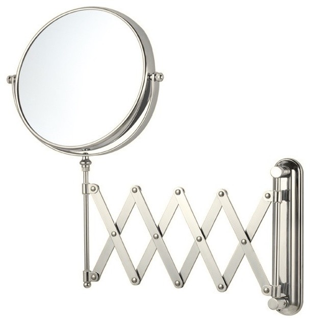 Double Face Adjustable Magnifying Mirror, Satin Nickel