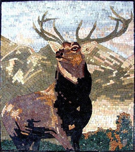 Mosaic Art, Reindeer, 55"x63"