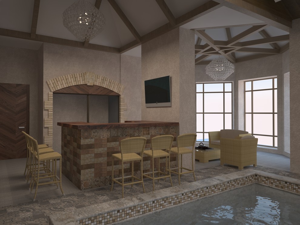 Дизайн-проект зоны бассейна и СПА  особняка Шато