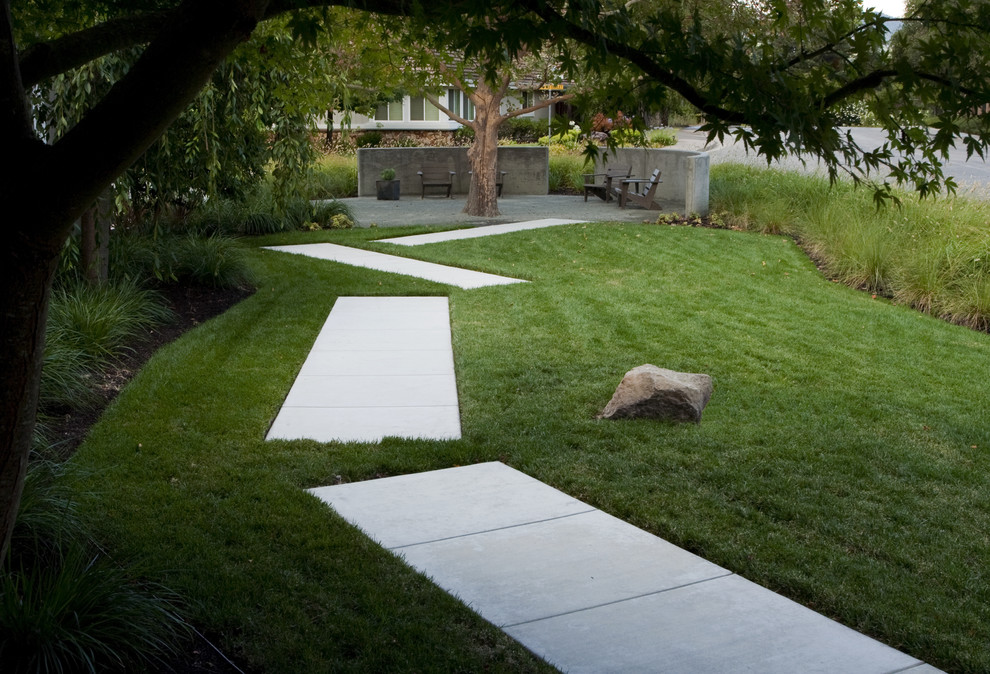 Photo of a modern backyard shaded garden in San Francisco.