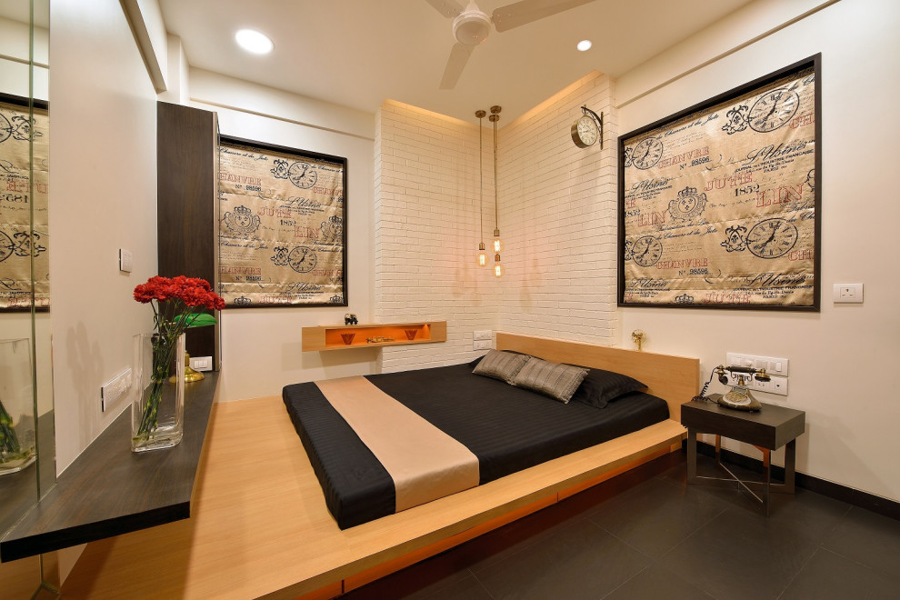 Inspiration for a contemporary bedroom in Mumbai.