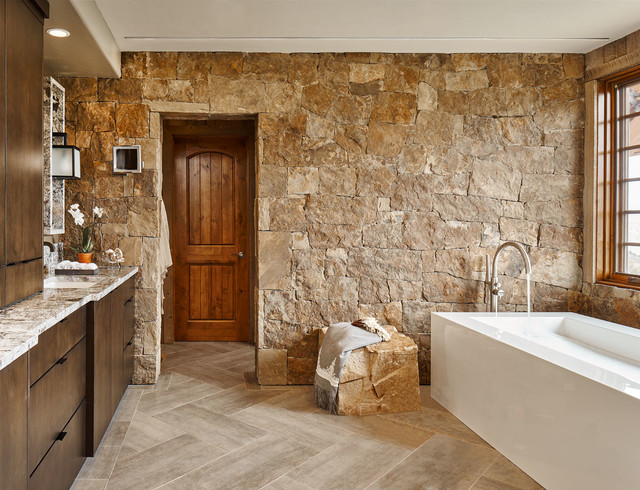 High Style Ranch rustic-bathroom