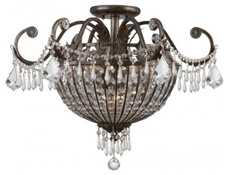Crystorama Vanderbilt Wrought Iron Lead Crystal Chandelier Victorian