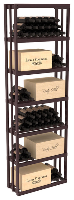 Rectangular Wine Storage Bin, Redwood, Burgundy/Satin Finish