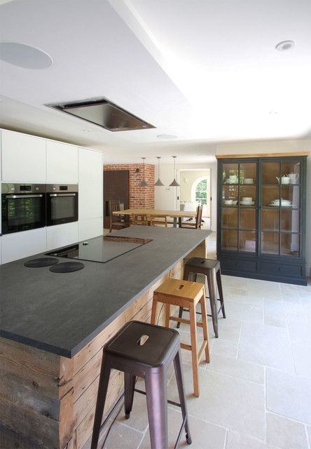 Open Plan Kitchen & Dining Area at Country House, Surrey country-kitchen