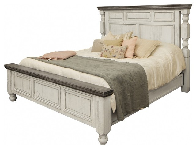 Stonegate Rustic Solid Wood Bed Frame, Rustic Wooden Queen Size Bed Frame Dimensions In Feet