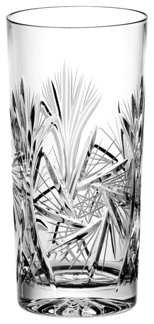 Pinwheel Lead Crystal Highball Glasses, Set of 6