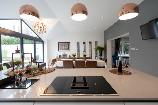 Open plan kitchen dinner moderne-koekken