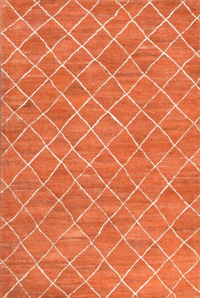 Hand-Tufted Durable Wool Red/Ivory Area Rug (2 x 3)