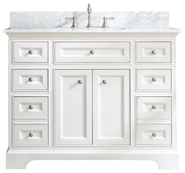 South Bay 43 Bathroom Vanity White Finish Transitional