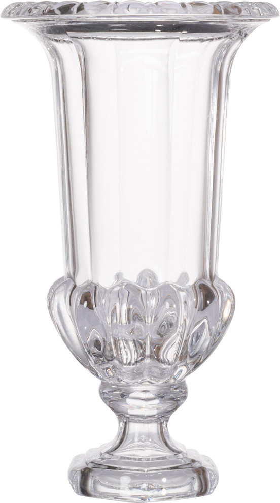 15" Clear Livie Glass Urn Vase Traditional Vases by HedgeApple Houzz