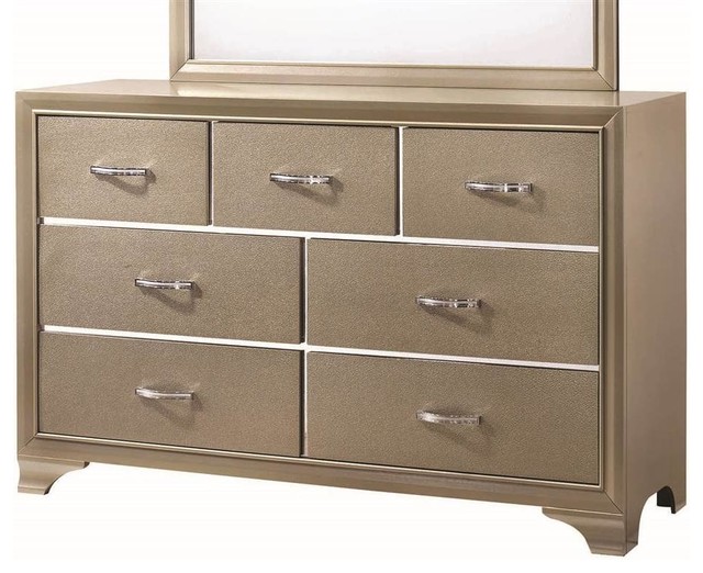 7 Drawer Dresser With Felt Lined Top Drawers Transitional