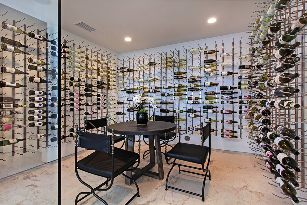 Inspiration for a contemporary wine cellar in Orange County.