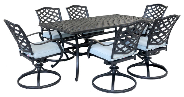 6 Piece Outdoor Dining Set With Swivel Chairs / Patio Dining Sets