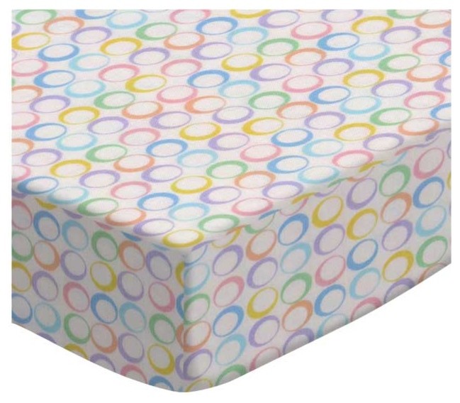 SheetWorld Pastel Colorful Rings Woven Fabric, By The Yard