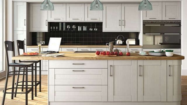Grey Shaker Style Kitchen klassisk-koek