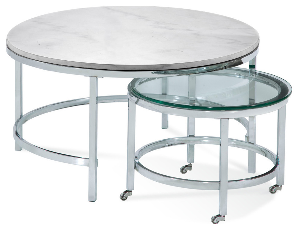 Jadyn Round Nesting Cocktail Table Contemporary Coffee Table Sets