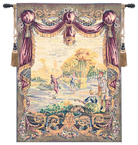 European Wall Art Danse Au Jardin Garden Dance, European Wall Tapestry, 58"x44" Tapestries Houzz