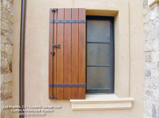 Custom Wood Shutters in a Tuscan Style Design 