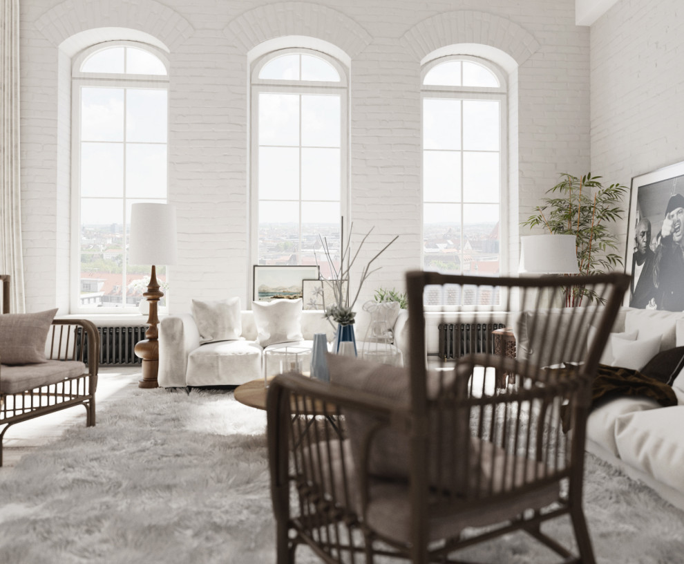 Лофт интерьер апартаментов в Казани.